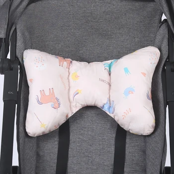 כותנה פרפר חמוד התינוק כרית ראש לתינוקות הטיולון סל הצוואר שומר Shockproof התינוק אביזרים
