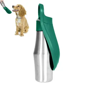 הכלב נסיעות בקבוק מים 27oz פרסום מתקן המים עם סיליקון טבעת ציוד לחיות מחמד 2 ב 1 לכלב קערת מים עבור גורים הליכה