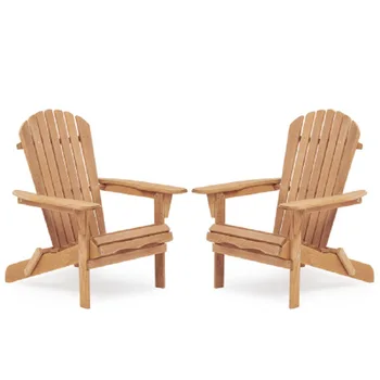 עץ טרקלין כיסא פטיו עבור גן חיצוני מתקפל מעץ Adirondack הכיסא סט של 2 מוצק עץ ארז טרקלין כיסא פטיו עבור גארד