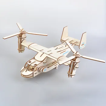 כלי טיס בצורת פאזל עץ DIY הרכבה 3D פאזל צעצוע חינוכי פאזל צעצוע לילדים