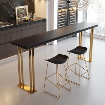אור יוקרה מעץ מלא שולחנות בר נורדי ריהוט למטבח הזהב גבוה השולחן הביתה מעצב Cafe מסעדה בר שולחן וכיסאות