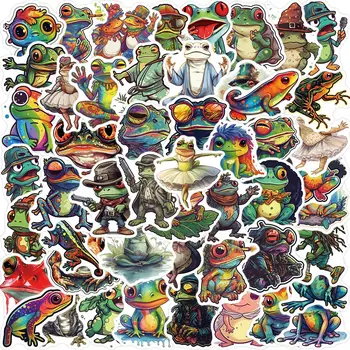 10/51PCS צבעוני הזוי צפרדע מדבקות אסתטי ויניל עמיד למים מדבקה על המחשב הנייד,גיטרה,סקייטבורד,מטען מדבקה.