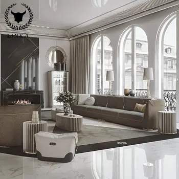 איטלקי אור יוקרה ספת עור מותאם אישית נורדי משולב סלון ריהוט מודרני מינימליסטי וילה תלת-מושב הספה.