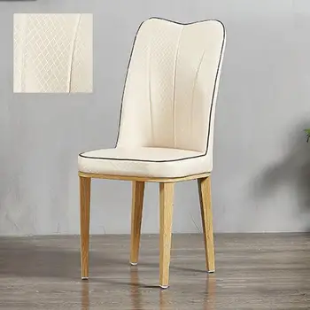 יוקרה מודרנית כיסאות עץ המלכה מסיבה לבנה עור חמוד יהירות כסאות אוכל סלון Sillas De Comedor סלון ריהוט