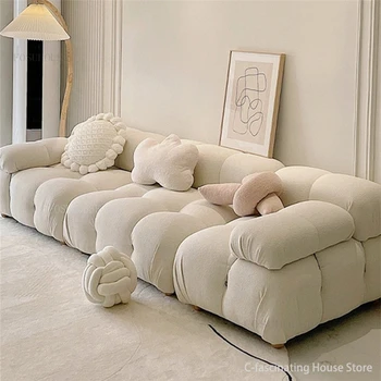 מודרני ספות בסלון ספה להגדיר הרהיטים בסלון הצרפתי ספה שילוב כבש קטיפה ספות מיטה צורת L ספה בהצטיינות המיטה B