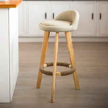 עץ מלא בר כיסא מודרני פשוט בר שרפרף כיסא נורדי יצירתי בר שרפרף רטרו חנות תה Banqueta אלטה פארא Cozinha הביתה