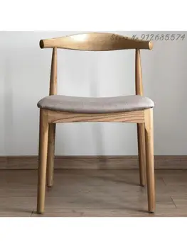 מותאם אישית נורדי, עץ צבע עץ מלא קרן כיסא מודרני מינימליסטי הביתה פנאי שולחן אוכל, כיסא מסעדה משענת האוכל