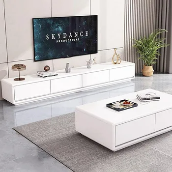 קומה מינימלי מגירה טלוויזיה עיצוב לבן אוניברסלי חדר שינה עץ טלוויזיה שולחן הסלון מינימליסטי Meuble סלון ריהוט
