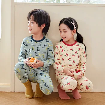 סגנון קוריאני ילדים קריקטורה מודפסת פיג ' מה סטים מקסימום מכנסיים 2pcs תינוק תינוק כותנה אלסטי הלבשת לילה תלבושות ילדים תלבש הלילה