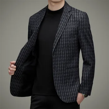 גברים חליפה אופנתי מזדמן החליפה האביב והסתיו חדש בסגנון קוריאני עסקים Slim Fit אופנתי יחיד המערבי מעיל של גברים