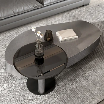 נייד פינת קפה שולחן בעיצוב מודרני איפור יהירות יוקרה גבוהה שולחן זכוכית מינימליסטי שולחן באס דה סלון ריהוט סטים
