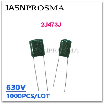 JASNPROSMA 1000PCS 630V 2J473J 47NF 473J 2J 5% ירוק פולי פוליאסטר סרט הקבל.