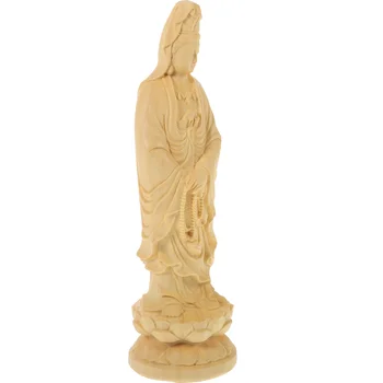 הבודהיסטווה קישוט עץ שולחן העבודה קישוט Guanyin פסל עיצוב שולחן מלאכה טופר