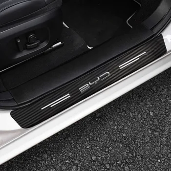 עבור לפיד אטו 3 EV 2022 2023 דלת המכונית אדן עור מדבקות הגנה צלחת סיבי פחמן הסף רצועת אביזרים Taildoor