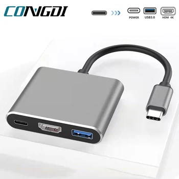 3 ב-1 Usb Hub USB C ל-HDMI תואם מפצל HUB מסוג-c ל-HDMI תואם USB3.0 תחנת עגינה עבור MacBook AirPro סמסונג
