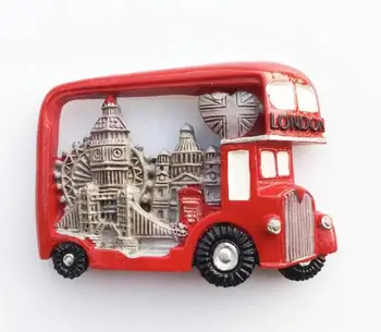 יצירתי קומתיים אוטובוס בלונדון, בריטניה תיירות מזכרת מקרר מדבקה של מטבח קישוט מגנטי מקרר מדבקות