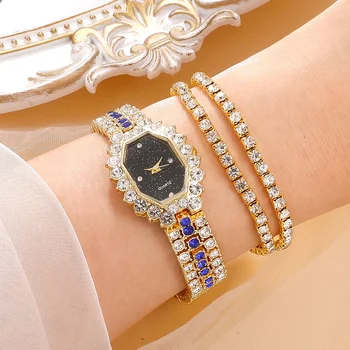 טיימר שעונים לנשים נשים מפוארות שעונים תכשיטים מתוחכם צמיד ייחודי גבירותיי שעונים מתנה לבוש