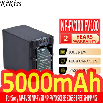 5000mAh נשקי לי עוצמה סוללה NP-FV100 NPFV100 FV100 על NP-FV30 NP-FV50 NP-FV70 SX83E SX63E Bateria