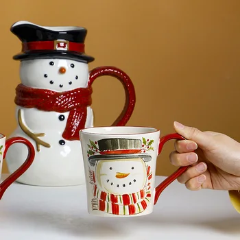 קרמיקה שותה כלי יצירתי שלג קירור קומקום חג מולד קישוט ספל קרמיקה מים כוס ספל קפה בבית Drinkware