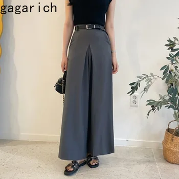 Gagarich קוריאני סגנון שיק סתיו גבוהה המותניים לכסות את המפשעה להראות רזה מכנסיים נשים 2023 קטנים החדש משוחרר רחב הרגל המכנסיים