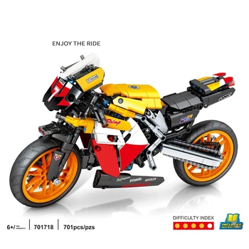 טכנית כתום מנוע Moc בניין יפן Hondas Cb190r אופנוע להרכיב דגם לבנים אוסף צעצועים לילדים מתנות