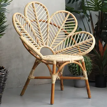 קש משענת סלון כסאות נורדי ריהוט ביתי לסועדים הכיסא יצירתי מרפסת ספה אחת פנאי כורסה
