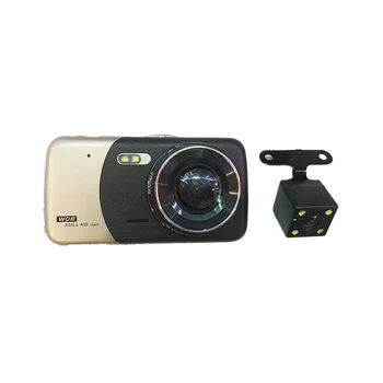 רכב DVR 4ס מ כפול עדשה רכב DVR המצלמה מצלמת וידאו באיכות Full HD 1080P ראיית לילה Dash Cam חניה מקליט וידאו