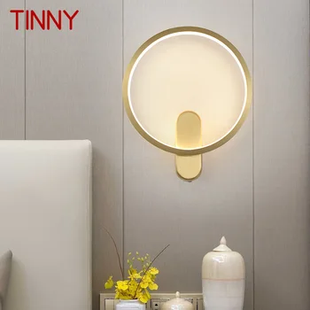 מתכתי עכשווי קיר מנורת LED עם אינדוקציה פליז יצירתי זהב מנורות קיר אור בבית חיים עיצוב חדר השינה