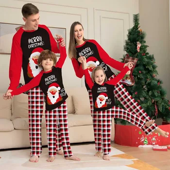 סנטה קלאוס הדפסה משפחה פיג ' מה מגדיר את אמא הילדים התאמת המשפחה בגדים קבוצות ילדים חג המולד הלבשת לילה Nightwear המשפחה תראי מותק
