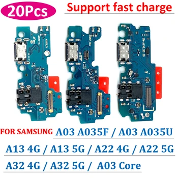 20Pcs，חדש עבור Samsung Galaxy A035F A035U A01 A03 הליבה A13 A22 A32 4G A33 5G USB לטעינה יציאת לוח להגמיש מחבר תקע חלקים