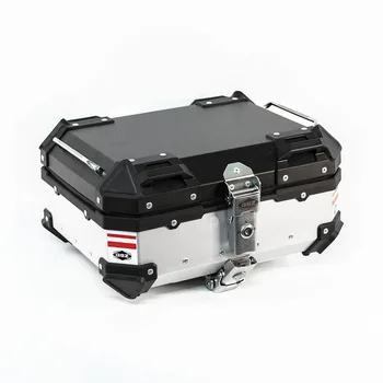 45 ליטר שחור אלומיניום אופנוע Pannier אחסון מזוודות תיקים אופנוע הצדדיים.