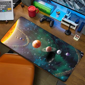 משטח עכבר כוכבי הלכת בחלל Univers שטיח מחצלת שולחן Deskmat Pc Gamer השטיח מחשב גדול מחצלת 900x400 מערכת השמש Mousepad