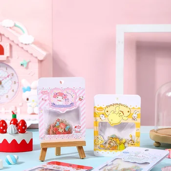 Sanrio ממתקים סדרה Mymelody פונפון Purin תלמיד קריקטורה חמוד מדריך בצורת טפטוף מדבקה חבילת צעצועים של ילדים מתנה