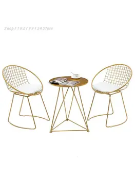 במרפסת כסאות בחליפת שלושה חלקים תה קטן שולחן בשילוב פנאי משק בית עכשווי, מכווצים נורדי אור יוקרה