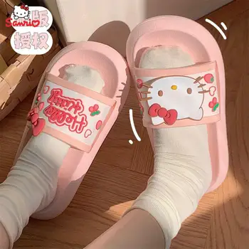 קריקטורה אנימה Sanrios נעלי בית הלו קיטי Cinnamoroll Kuromi Kawaii חמוד ילדה Non-להחליק רכות תחתונה הביתה נעלי ילדים מתנה