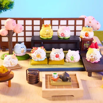 יצירתי יפן סגנון kawaii חתול כבד חתול שמן קמע מזל מזון לחתולים לשחק מיני קישוט עיוור תיבת הפתעה שקית צעצועים לילדים מתנה