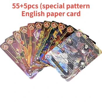 55+5pcs מיוחד תבנית נייר Yuanshin הלם משחק נדיר אופי מעודן אנכי ציור אוסף כרטיס בעל-זבול Lumine