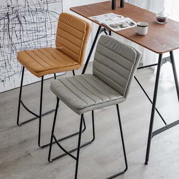 מודרני עור בר כסאות בר רהיטים אור יוקרה בר שרפרפים ביתיים למטבח גבוהה טבלה פשוטה משענת קפה שרפרף גבוה