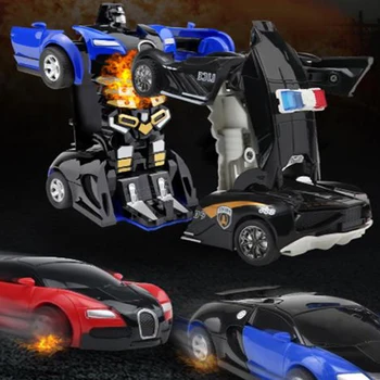1Pc 1:36 2 ב-1 לילדים בנים צעצועים ספורט תחת כיפת השמיים דפורמציה המכונית רובוטים דגם צעצוע
