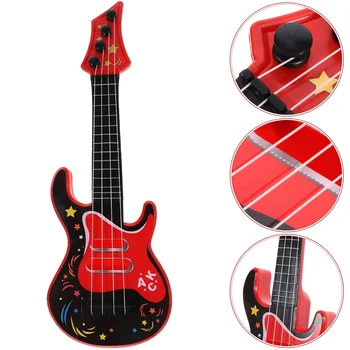 גיטרה 4 חוטים ילדים לשחק גיטרה חשמלית כלי נגינה חינוכיים לילדים מסיבה טובה מתנת יום הולדת ( )