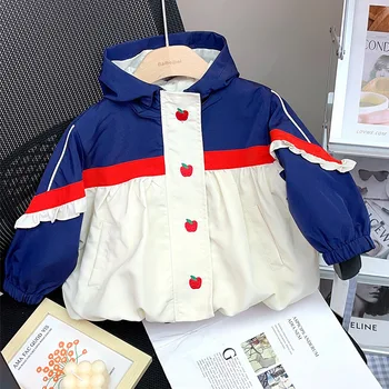 2023 סתיו בנות מתוק רקמה שרוול ארוך מעיל תינוק ילדים ילדים ספורט מעיל הלבשה עליונה