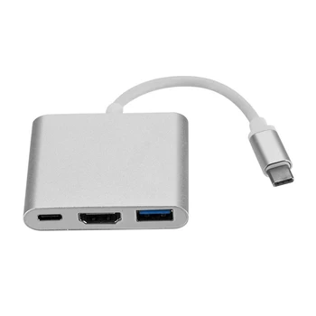 3-in-1 USB-C-Hub 10Gbps HDMI תואם Multiport כבל ממיר עבור שולחן העבודה