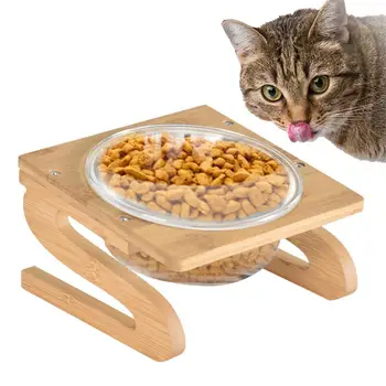 החתול קערת המים מזון להאכיל קערות עבור חיית המחמד נייד גידל חתול גבוהות האכלה קערת החתול גבוהות האכלה קערה קטנה כדי