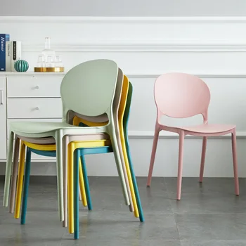 O1DNordic מודרני פלסטיק כיסא האוכל ביתי פשוט משענת הכיסא ספר שולחן כיסא רשת אדומים חנות תה חלב נורדי איפור הכיסא