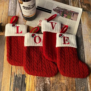 גרב חג המולד פתית שלג מותאמים אישית מכתבי חג המולד, גרביים קישוטים לעץ חג המולד תפאורה חג המולד שקיות מתנה לשנה החדשה 2024