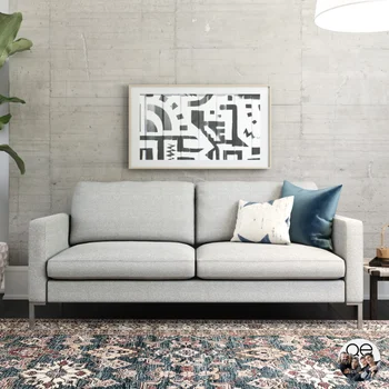 הומו עין ברדפורד ספה, אפור פשתן עיצוב חדר הספה בכורסה בסלון רהיטים