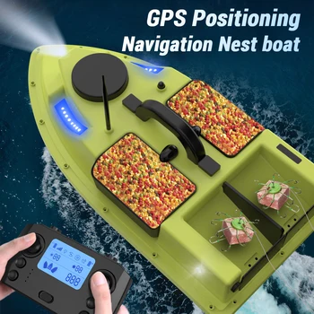 GPS RC פיתיון בסירה 500M שלט רחוק אלחוטי דיג פיתיון דיג בסירה מזין הספינה הספינה עם 4 פיתיון מכולות 2KG עומס