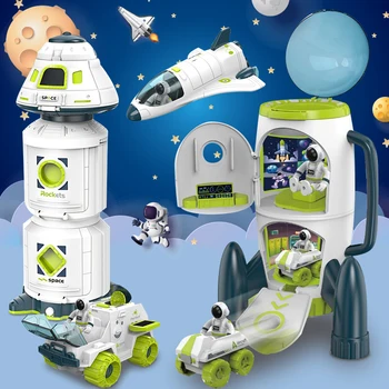 TKZ Acousto אופטי רקטות בשטח סט צעצוע אסטרונאוט בחללית צעצועים מודל מעבורת לתחנת החלל טיל תעופה סדרה ילד מתנה