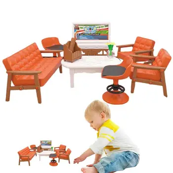 בית בובות מיניאטורי רהיטים אביזרים 1/32 הדגם חדר שינה סלון מטבח חדר אמבטיה צעצועים ילדה מתנה