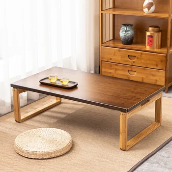 מודרני מינימליסטי בסגנון יפני מרפסת חלונות שולחן קפה טאטאמי השולחן הביתה קומה שולחן מתקפל מעץ מלא זן שולחן נמוך